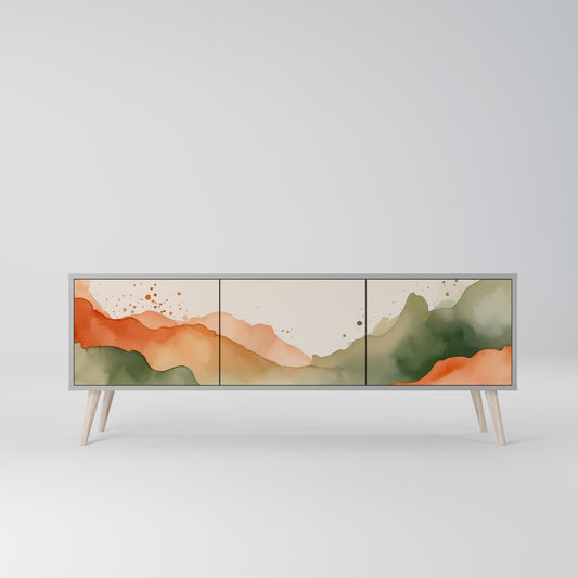 WATERCOLOUR PEAKS 3-Door TV Stand in Grey Finish