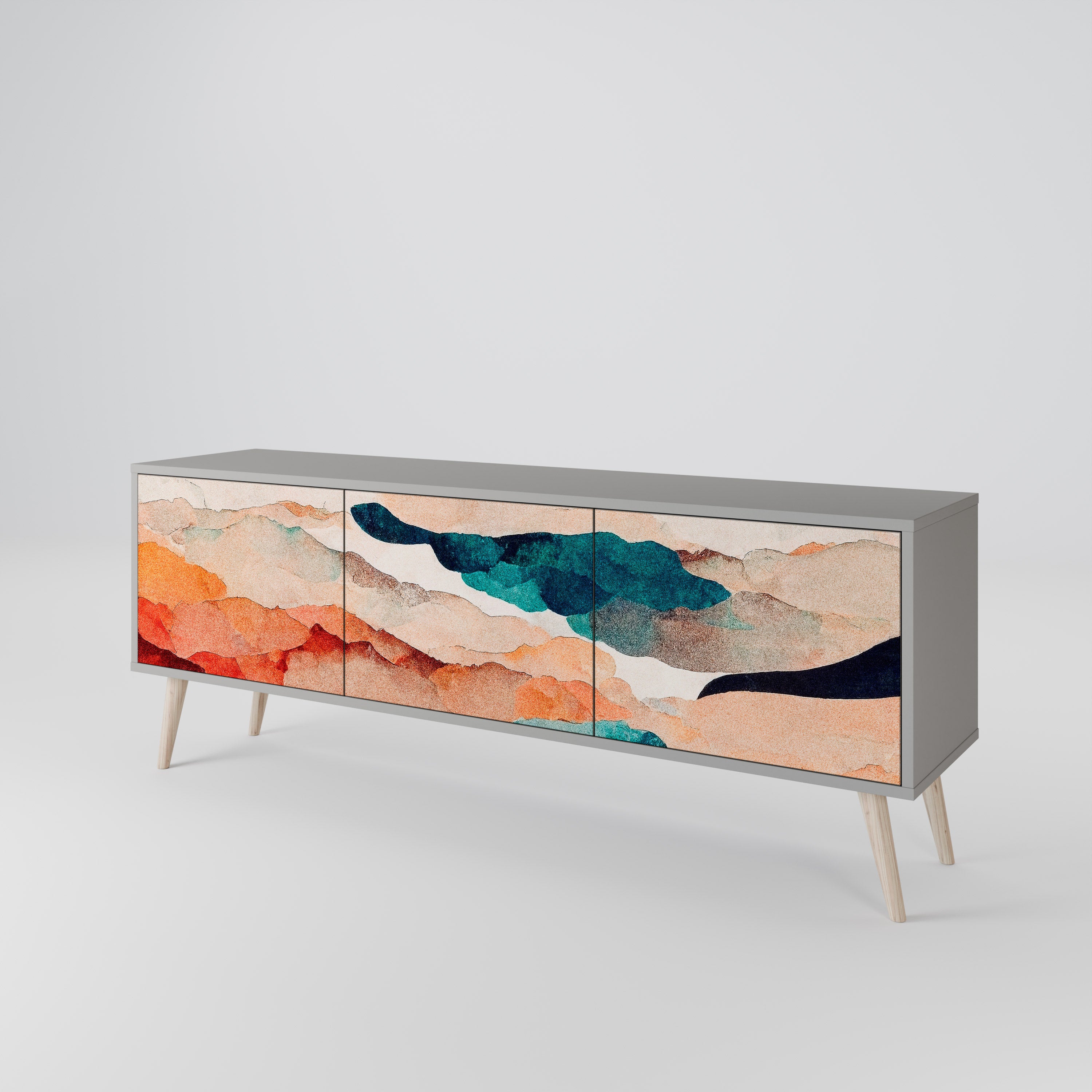 ABSTRACT LANDSCAPE TV-bänk med 3 dörrar