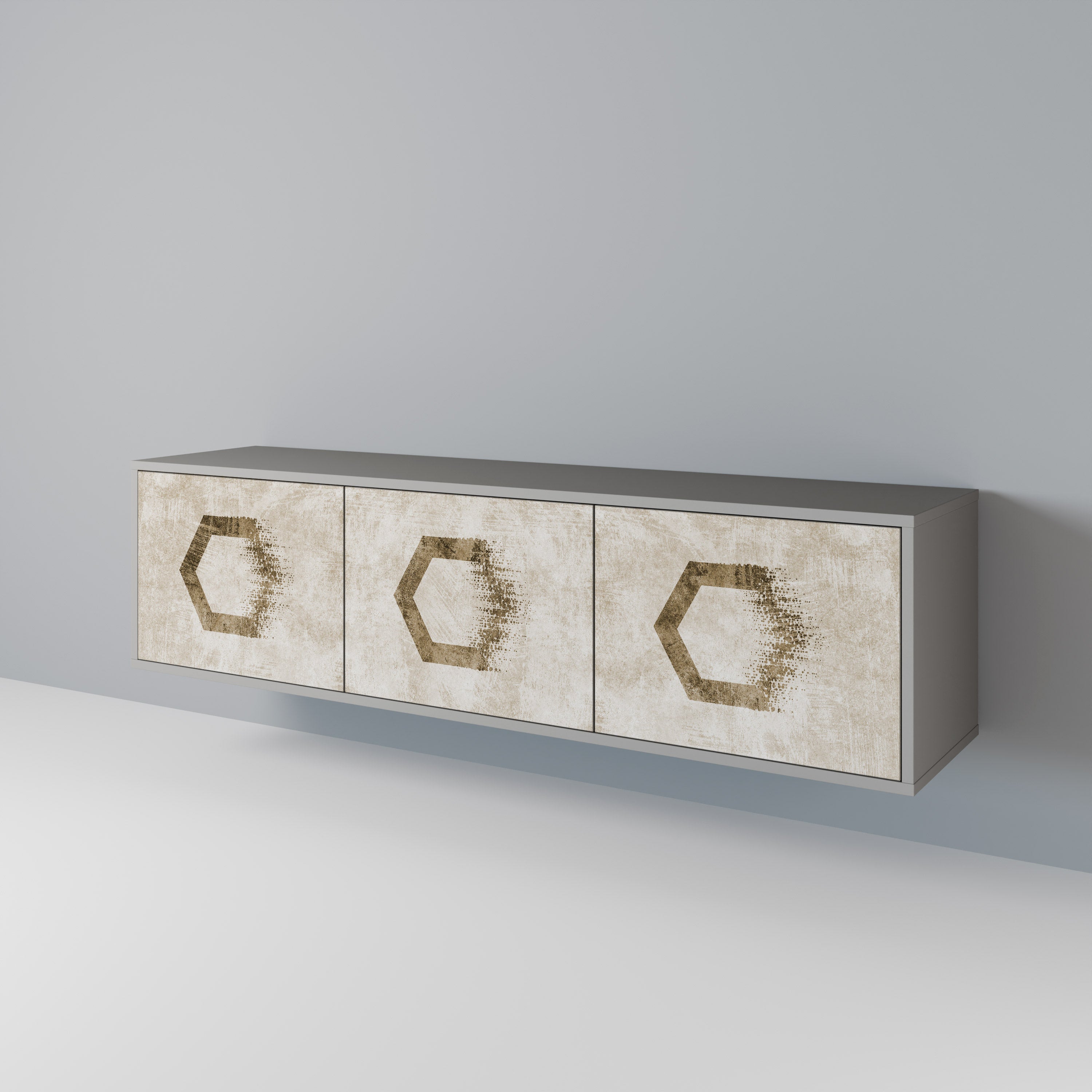 HEXAGONAL SHAPES TV-bänk med 3 dörrar