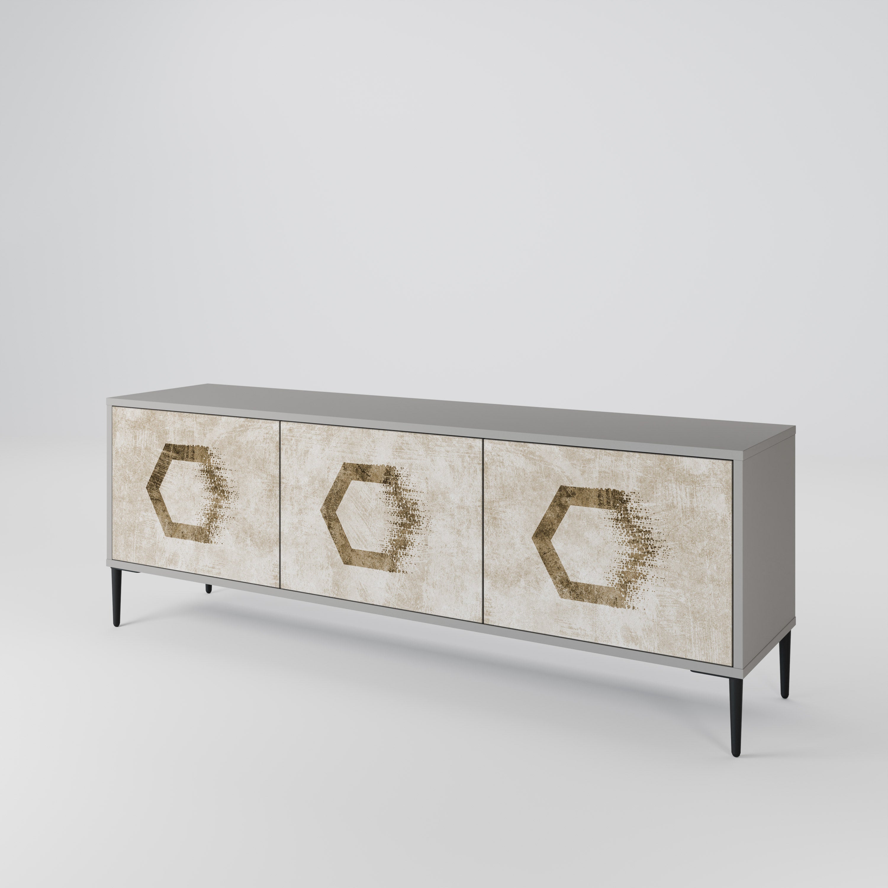 HEXAGONAL SHAPES TV-bänk med 3 dörrar
