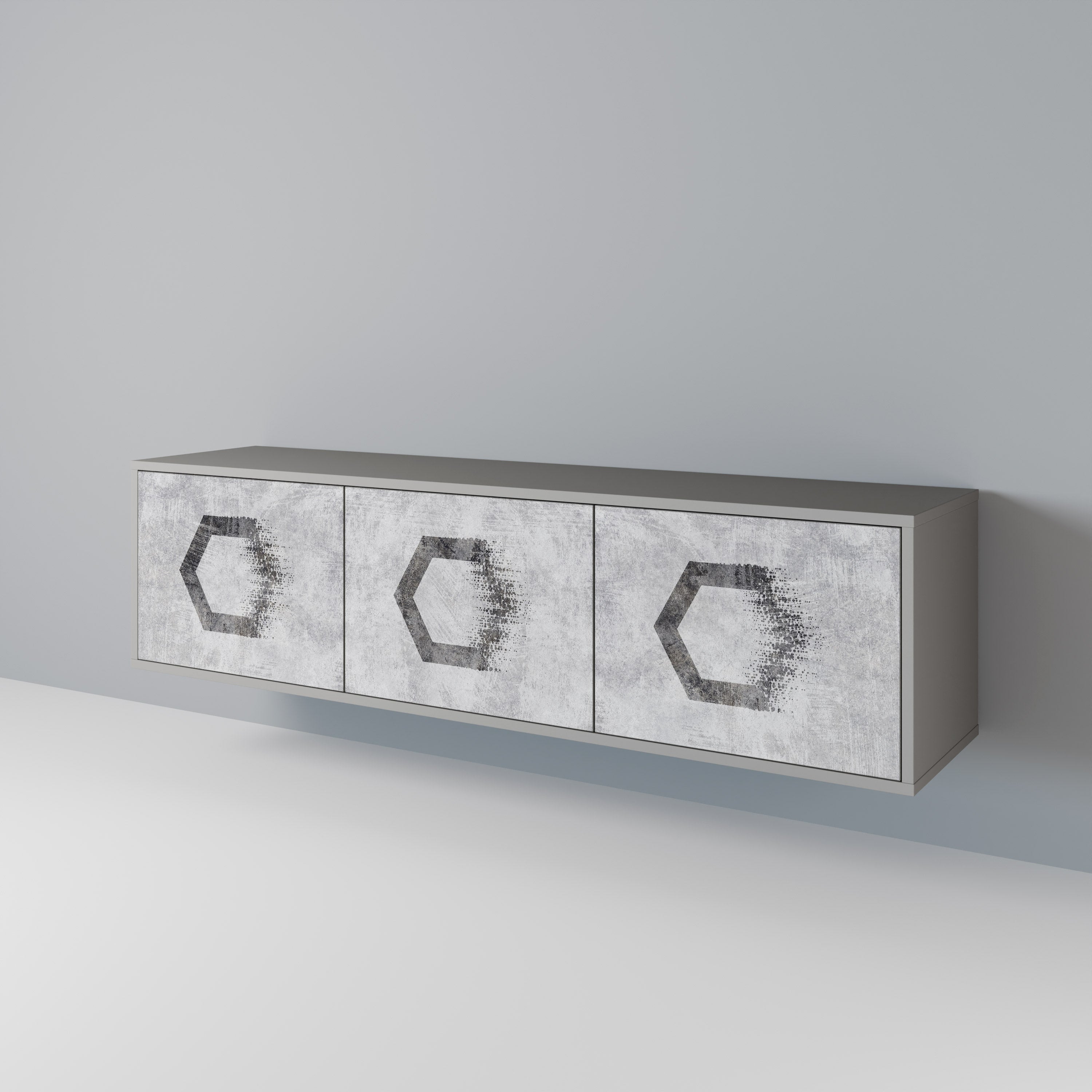 HEXAGONAL FIGURES TV-bänk med 3 dörrar