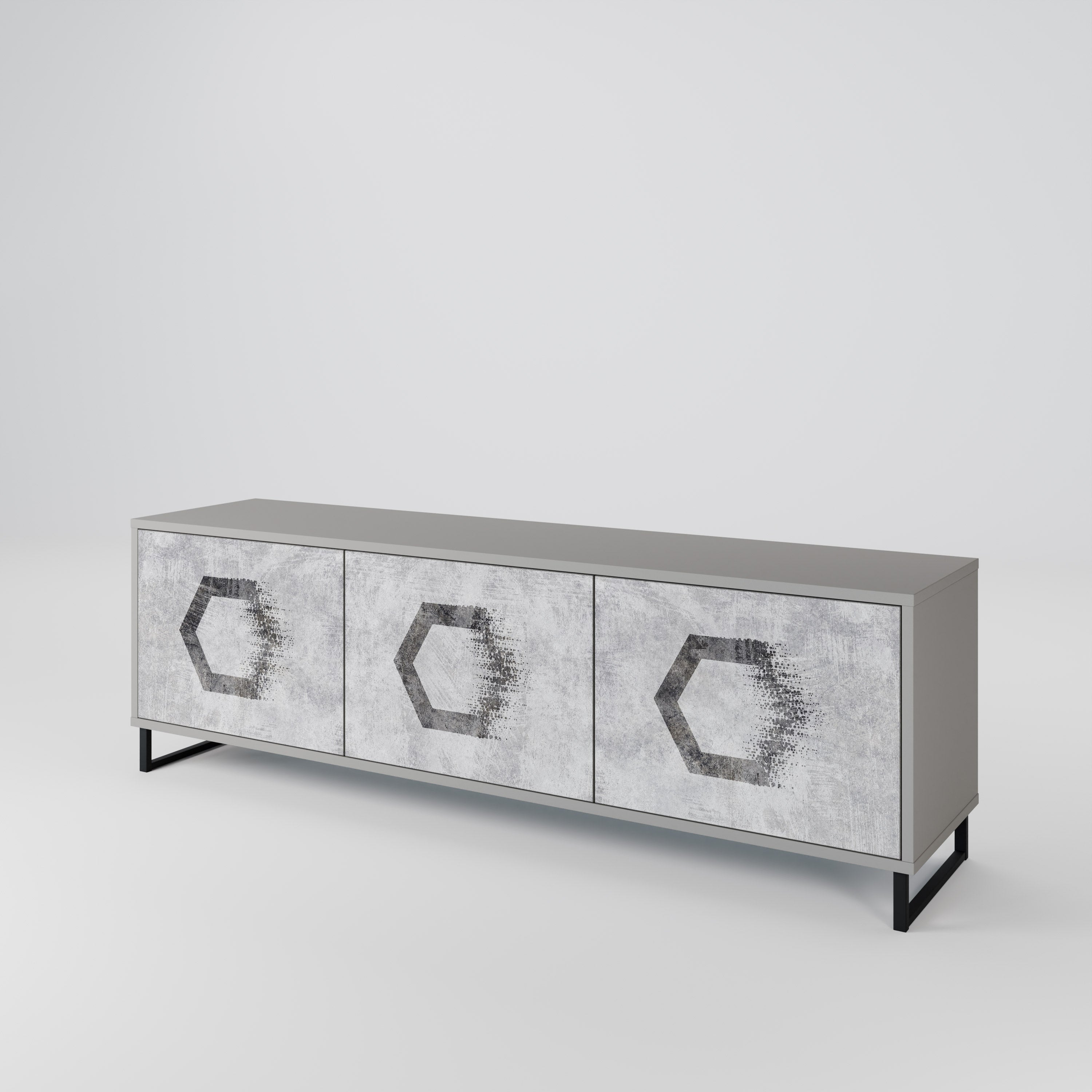 HEXAGONAL FIGURES TV-bänk med 3 dörrar