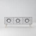 HEXAGONAL FIGURES 3-Door TV Stand in Grey Finish