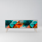 CIRCULAR RHAPSODY 3-Door TV Stand in Grey Finish