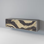 UNIFIED FRAGMENTS 3-Door TV Stand in Grey Finish