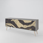 UNIFIED FRAGMENTS 3-Door TV Stand in Grey Finish