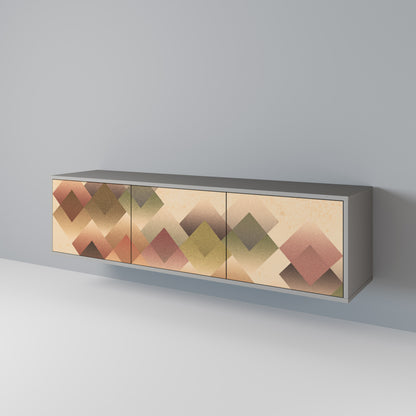 GEOMETRIC FUSION 3-dörrars TV-bänk i grå finish