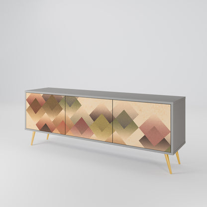 GEOMETRIC FUSION 3-dörrars TV-bänk i grå finish