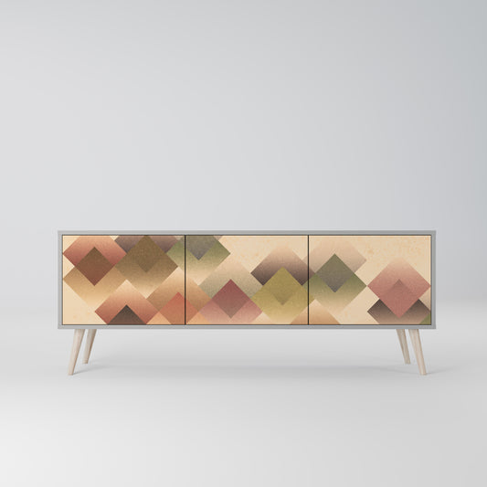 GEOMETRIC FUSION 3-dörrars TV-bänk i grå finish
