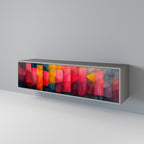 COLORFUL SOUNDS 3-Door TV Stand in Grey Finish