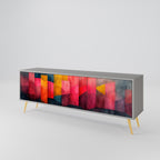 COLORFUL SOUNDS 3-Door TV Stand in Grey Finish