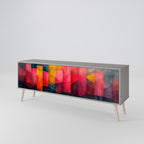 COLORFUL SOUNDS 3-Door TV Stand in Grey Finish