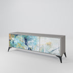 ABSTRACT TOUGHTS 3-dörrars TV-bänk i grå finish