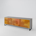 STRENGTHENING RELATION 3-Door TV Stand in Grey Finish