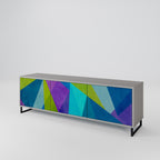 COLD SHOWCASE 3-Door TV Stand in Grey Finish