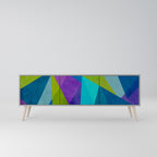 COLD SHOWCASE 3-Door TV Stand in Grey Finish