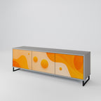 ORANGE ARRANGEMENT 3-Door TV Stand in Grey Finish