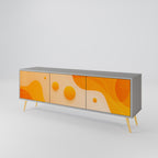 ORANGE ARRANGEMENT 3-Door TV Stand in Grey Finish