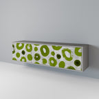 GREEN RHAPSODY 3-Door TV Stand in Grey Finish