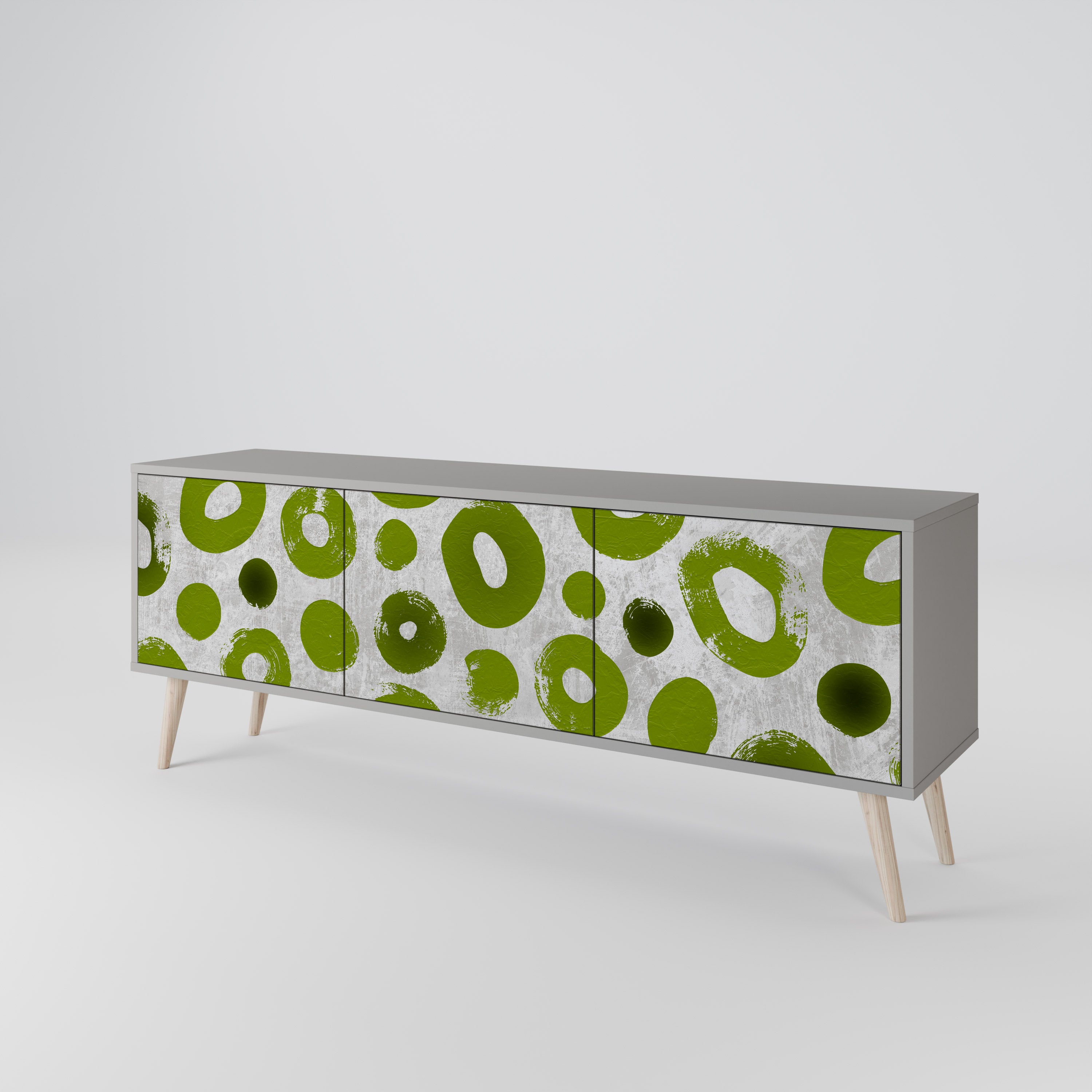 GREEN RHAPSODY 3-dörrars TV-bänk i grå finish
