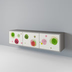 COLORFUL COSMOS 3-Door TV Stand in Grey Finish