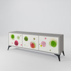 COLORFUL COSMOS 3-Door TV Stand in Grey Finish