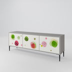 COLORFUL COSMOS 3-Door TV Stand in Grey Finish