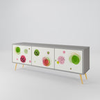 COLORFUL COSMOS 3-Door TV Stand in Grey Finish