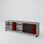 GRAY FIGURES 3-Door TV Stand in Grey Finish