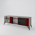 GRAY FIGURES 3-Door TV Stand in Grey Finish