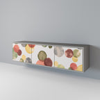 FLEETING HAPPINESS 3-Door TV Stand in Grey Finish