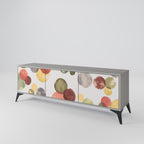 FLEETING HAPPINESS 3-Door TV Stand in Grey Finish