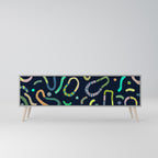 CONTRAST DANCE 3-Door TV Stand in Grey Finish