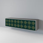 ROYAL MEDALLION 3-Door TV Stand in Grey Finish