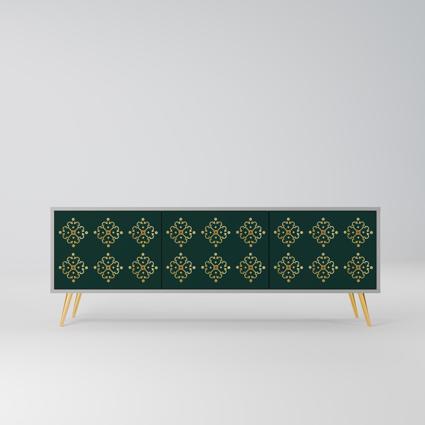 ROYAL MEDALLION 3-dörrars TV-bänk i grå finish