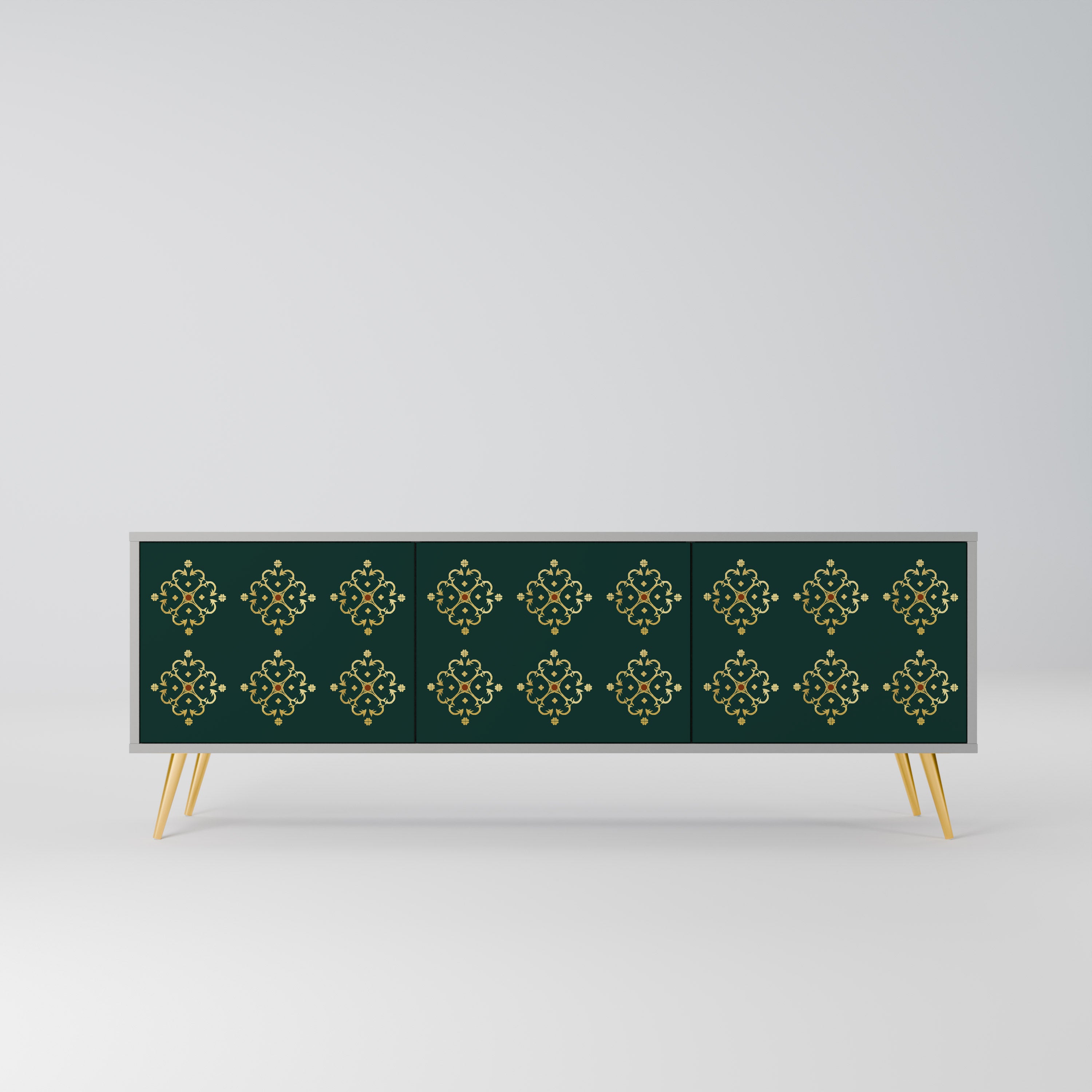 ROYAL MEDALLION 3-dörrars TV-bänk i grå finish