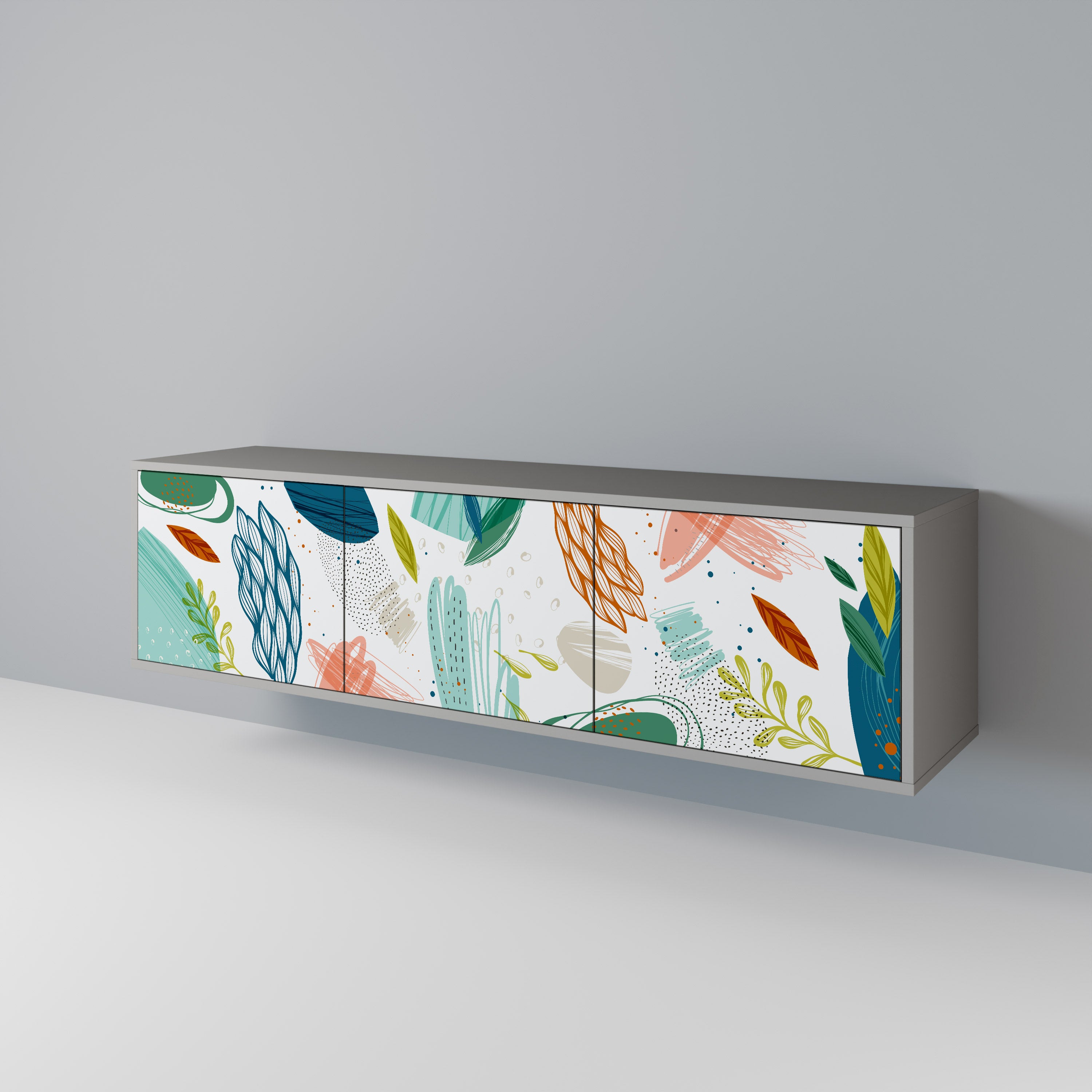 BOTANICAL HURRICANE TV-bänk med 3 dörrar