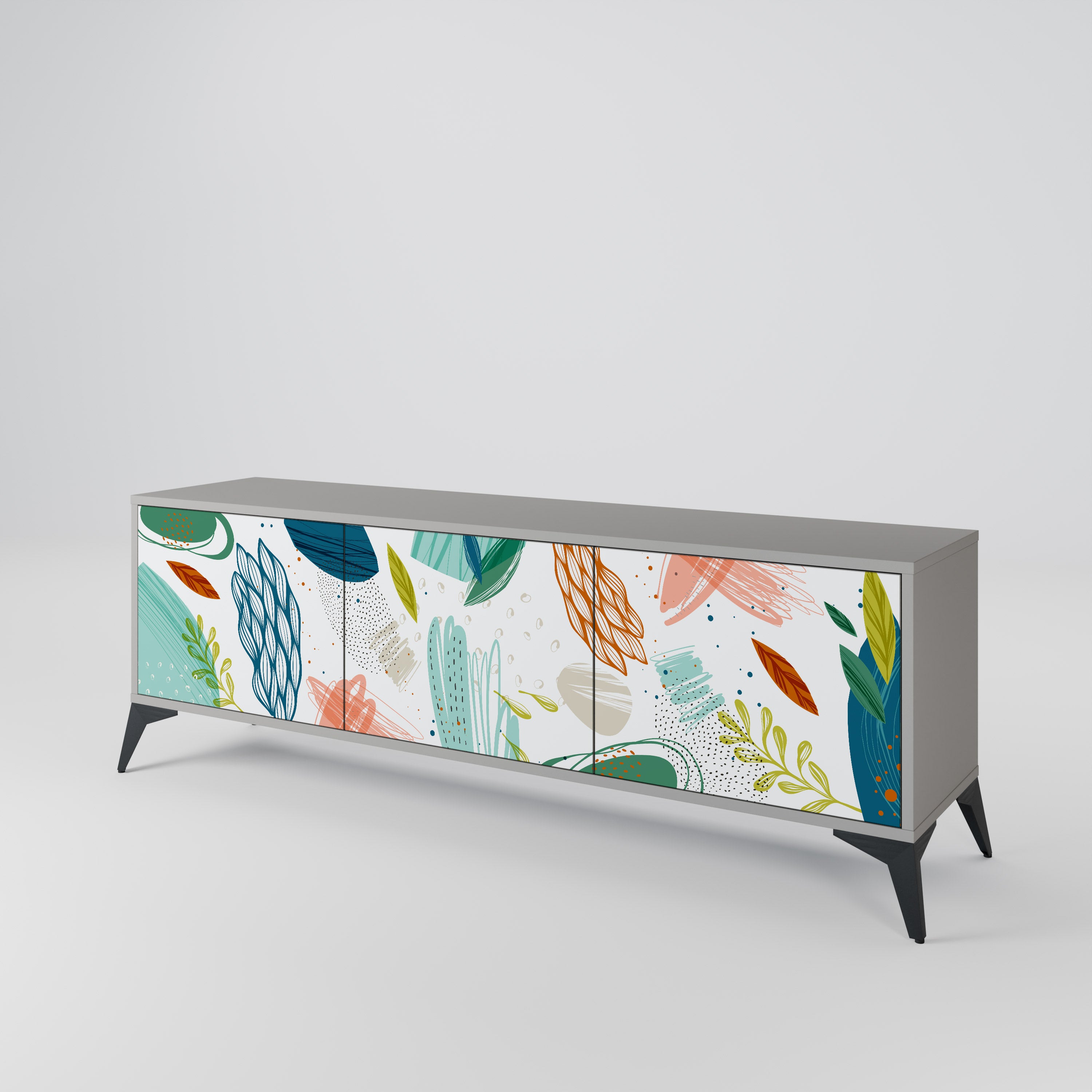 BOTANICAL HURRICANE TV-bänk med 3 dörrar
