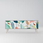 BOTANICAL HURRICANE 3-Door TV Stand in Grey Finish