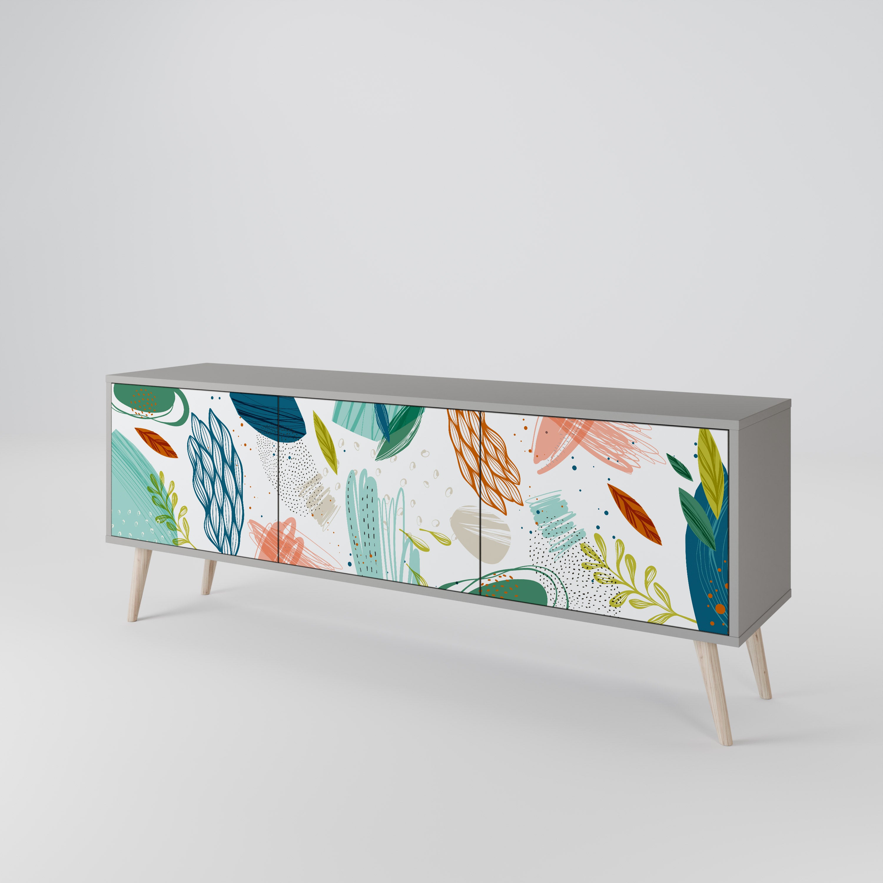 BOTANICAL HURRICANE TV-bänk med 3 dörrar