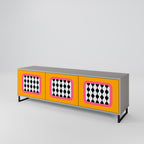 TEARS IN HEAVEN 3-Door TV Stand in Grey Finish