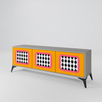 TEARS IN HEAVEN 3-Door TV Stand in Grey Finish