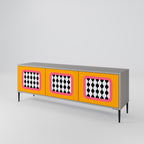 TEARS IN HEAVEN 3-Door TV Stand in Grey Finish