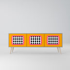 TEARS IN HEAVEN 3-Door TV Stand in Grey Finish