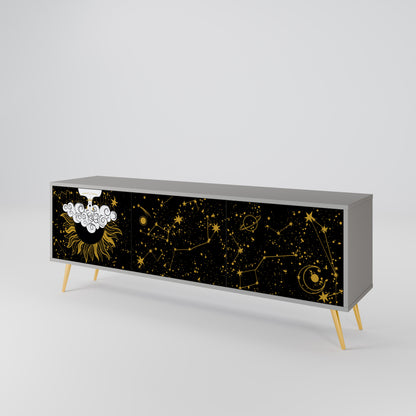 STELLAR CONSTELLATIONS 3-dörrars TV-bänk i grå finish