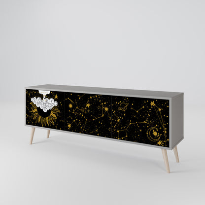 STELLAR CONSTELLATIONS 3-dörrars TV-bänk i grå finish