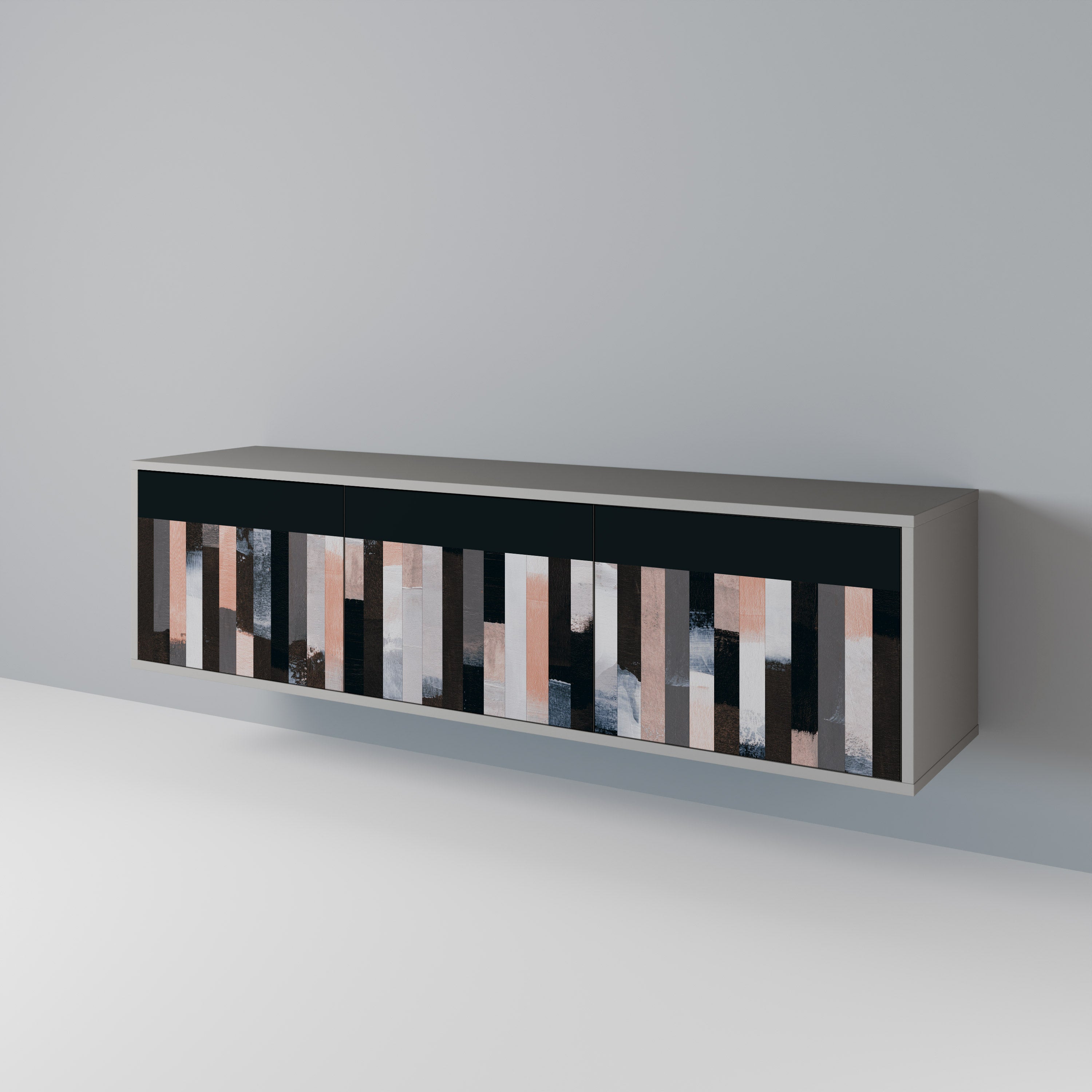 COLLAGE OF RECTANGLES TV-bänk med 3 dörrar