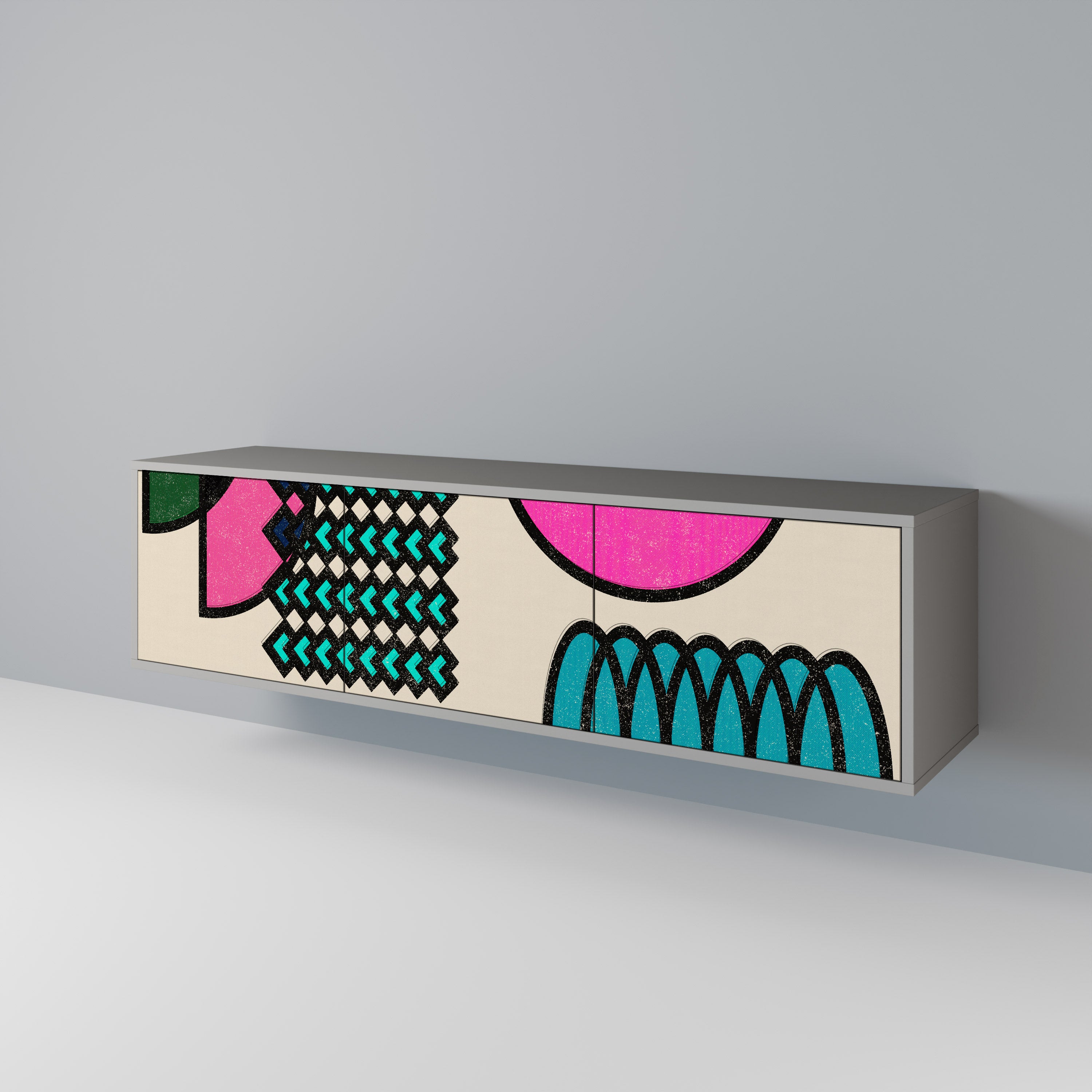 GEOMETRIC RHAPSODY TV-bänk med 3 dörrar