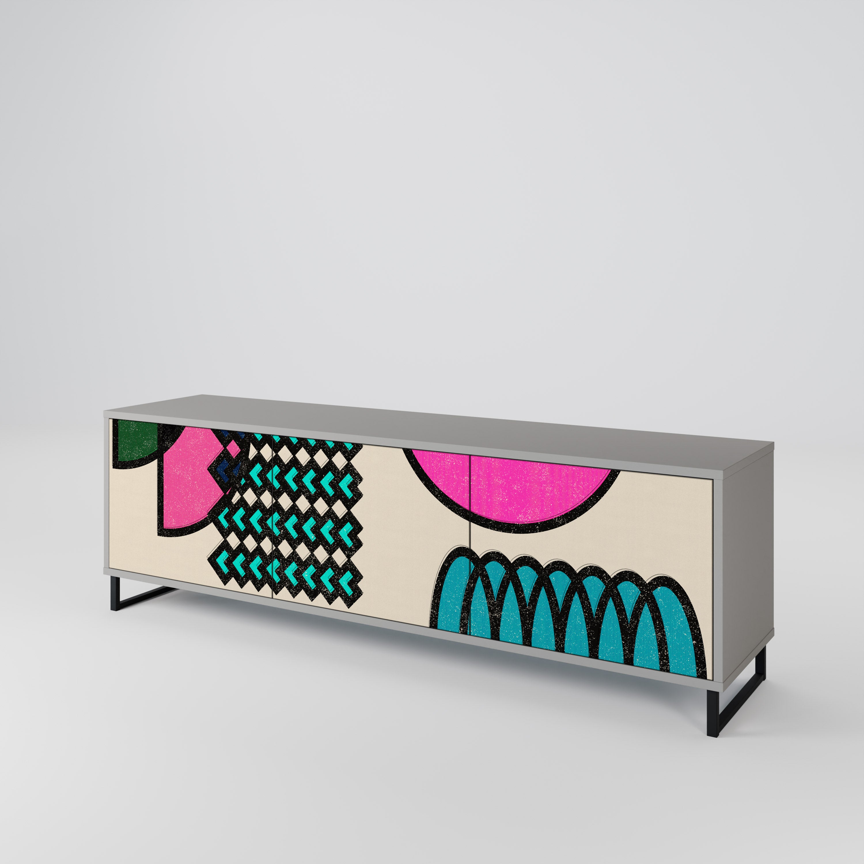 GEOMETRIC RHAPSODY TV-bänk med 3 dörrar