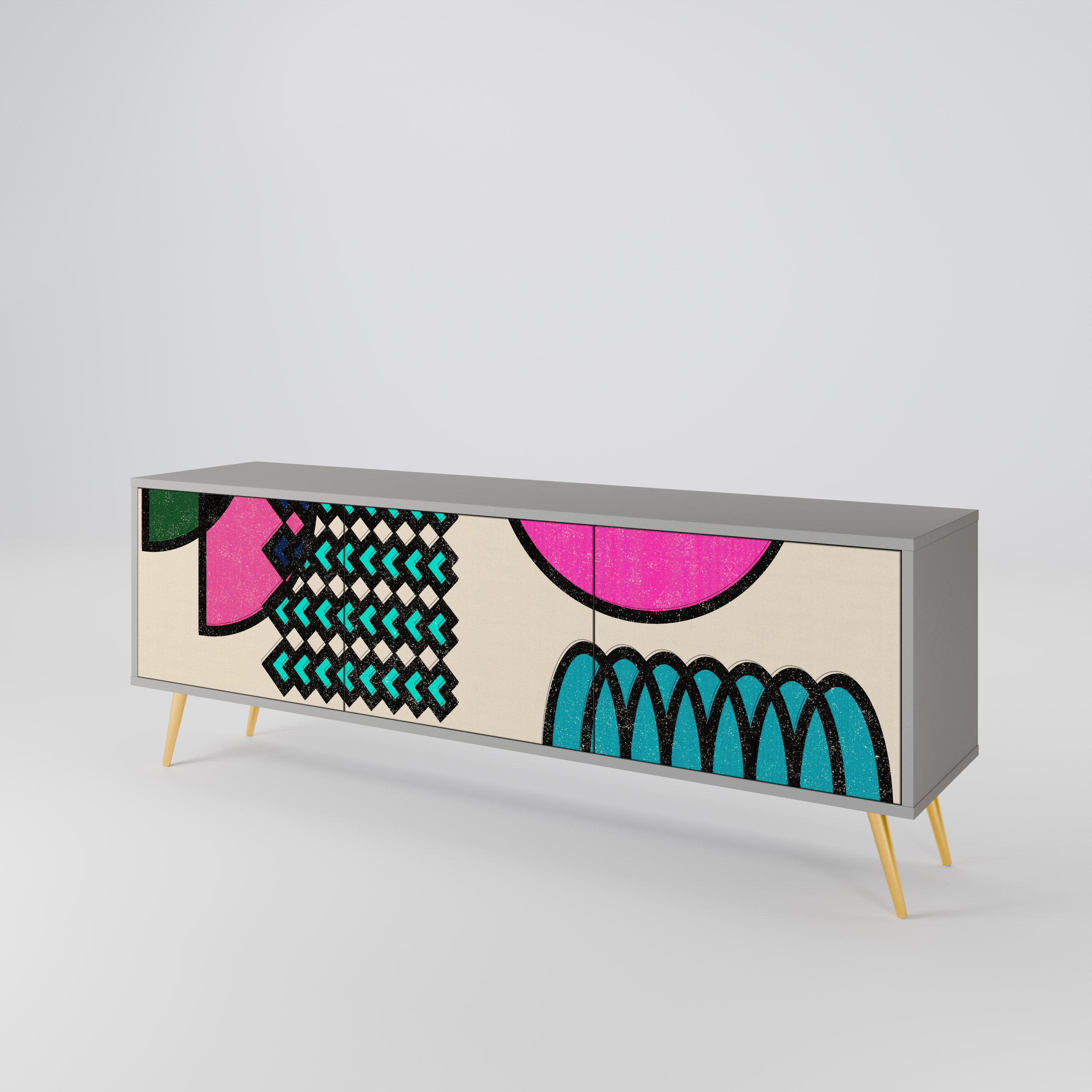 GEOMETRIC RHAPSODY TV-bänk med 3 dörrar